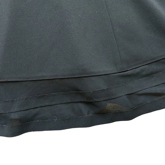 Calvin Klein sleeveless black crepe knit fit flare dress mesh panels size 10 - Picture 4 of 11